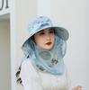 Hat Women'S Summer Thin Outdoor Sun Hat Mouth Mask Anti-Ultraviolet Work Sun Hat Cover Face Tea Picking Sun Hat