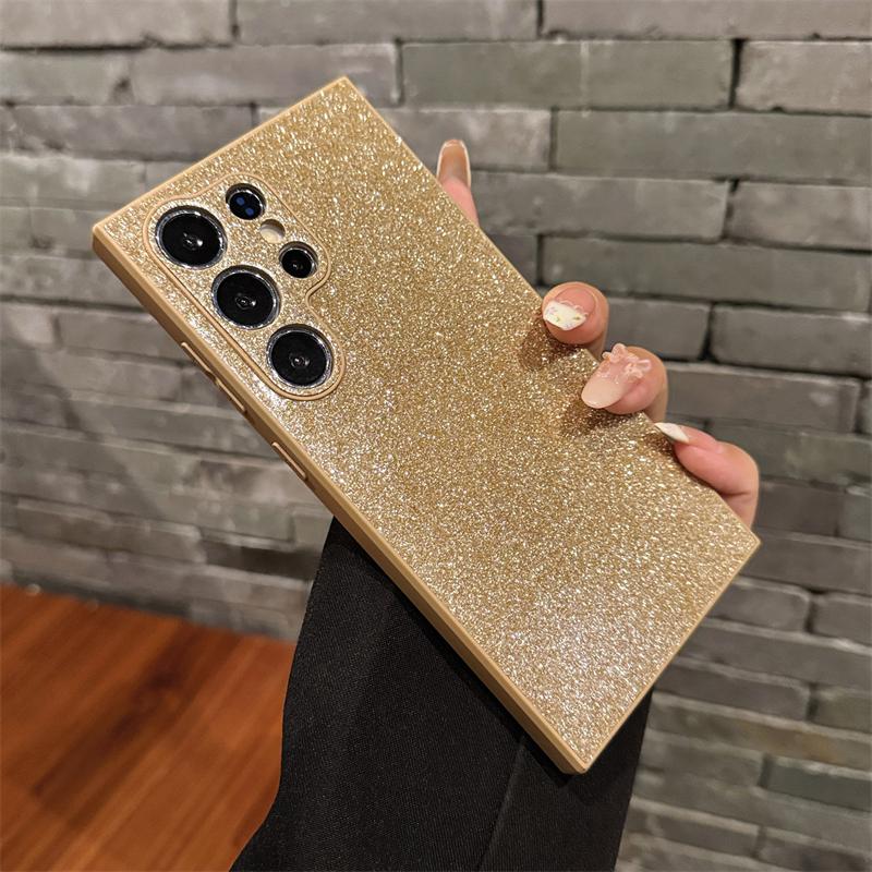 

Luxury Shiny Bling Glitter Shockproof Matte Case For Samsung Galaxy S25 S24 S23 S22 Ultra Plus Camera Protection Sparkling Cover Galaxy S24 хакі