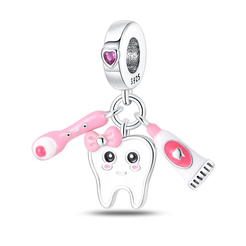 Charms Copper Medical Theme Series Beaded Pendant 3Mm Original Bracelet Necklace Women'S Luxury Fine Jewelry Gift