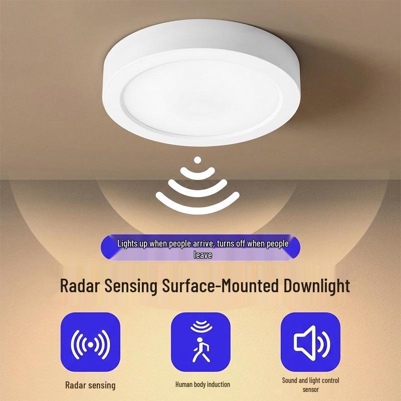 Smart Radar LED Ceiling Spotlight with Motion Sensor for Entryway and Hallway