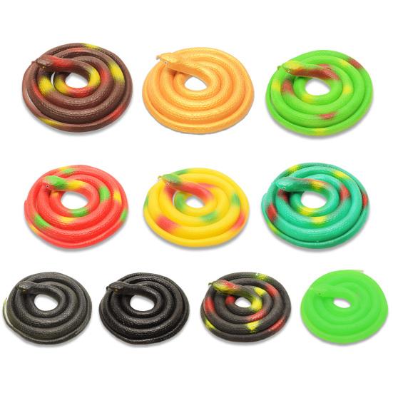 1 Set 120CM Snake Prank Toy with 100M Clear Line Clip PVC Simulated Colorful Snake On A Rope Teasing Friends Tricky Props Party Gag Gift