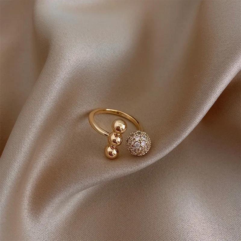 Rings For Women Irregular Hollow Opening Stainless Steel Gold Color Geometric Rings Fashion Simple Party Christmas Jewelry Gifts