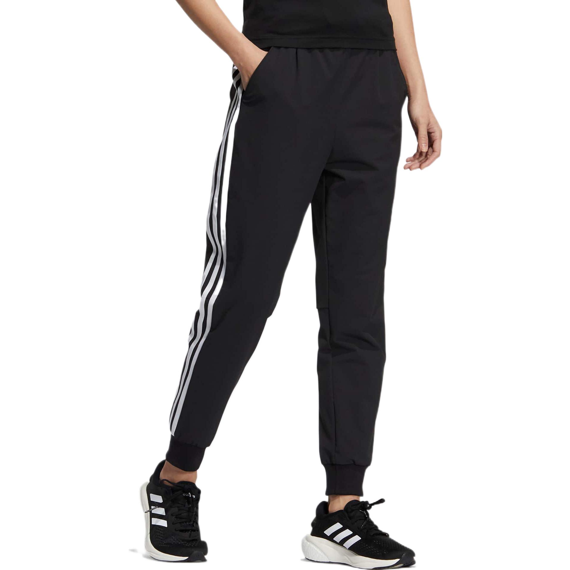 Женские джоггеры с эластичными манжетами и логотипом в полоску Adidas — фото 4