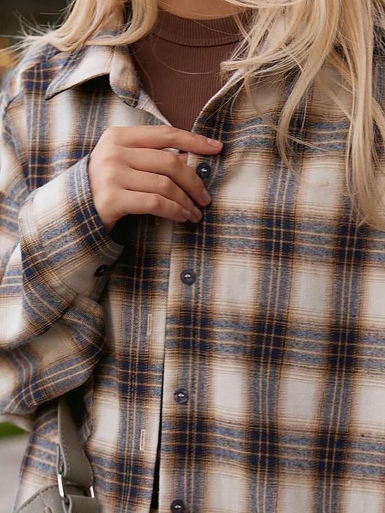 Damen Casual Retro Plaid Hemd - Vielseitige Herbst/Winter 2023 Mode