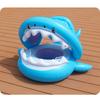 Inflatable Shark Seat Ring Kids Sunshade Shark Yacht Baby Toddler Swimming Handle Seat Ring