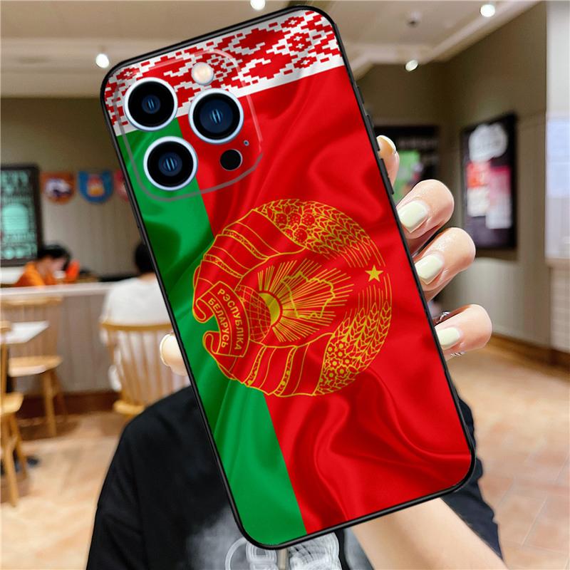 Belarus Flag Coat of Arms Case For iPhone 17 Pro Max 16 15 14 11 12 13 Mini Plus 16e 17 Air Bumper Cover Accessories