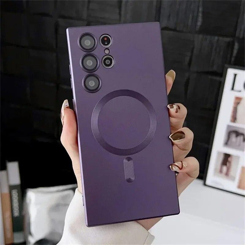 Pouzdra na telefon Magsafe Magnetic Wireless Charge pro Samsung Galaxy S23 S22 S21 Ultra S20 Fe Note 10 20 Ultra Shockproof Cover