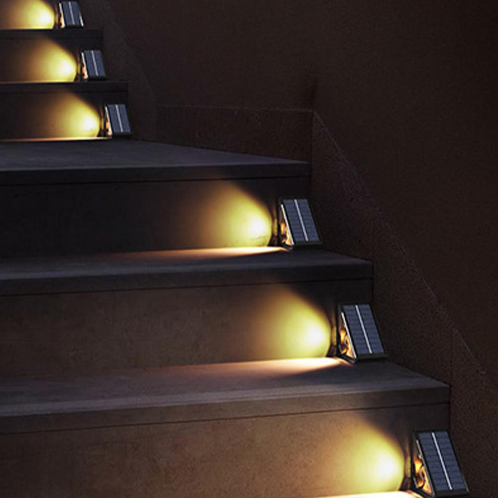 LED Outdoor Solar Lights Decor Super Bright Solar Deck Lights Triangle Step Lamp for Stair Deck Front Step Front Porch and Patio