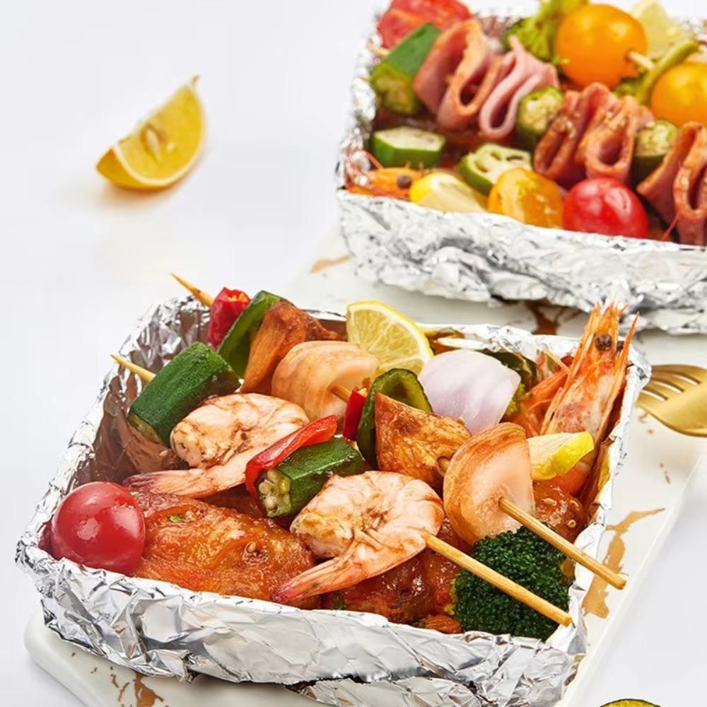 1 Roll Disposable Tin Foil Wrapper Thickened Aluminum Foil Paper Roll Baking Tinfoil  Air Fryer