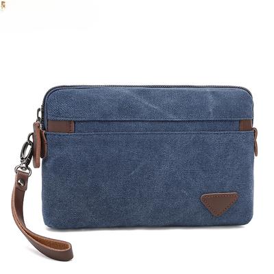 Men's Wallet Wrist Bag Clutch Bag Canvas Casual Zipper Clutch Bag