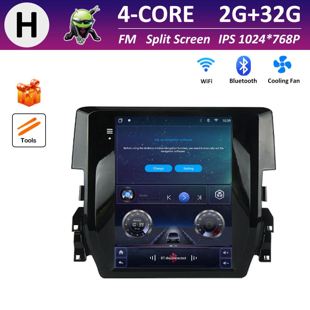 

Android Intelligent System Bluetooth for Honda Civic 10 FC FK 2015 2016 2017 - 2020 IPS Touch Screen DSP Stereo Accessories WIFI