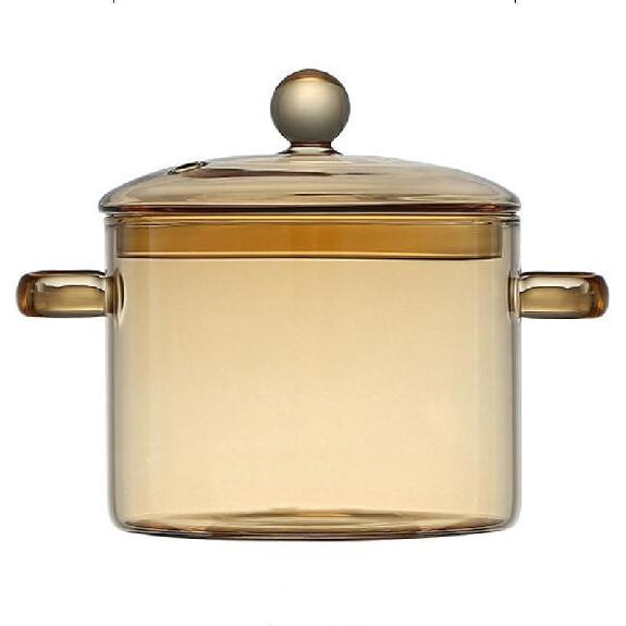 

Скляна каструля з кришкою, термостійка, велика, зі зручними ручками, скляна каструля для плити, для пасти, локшини, супу, молока, дитячого харчування, 1400ml/1.48quart