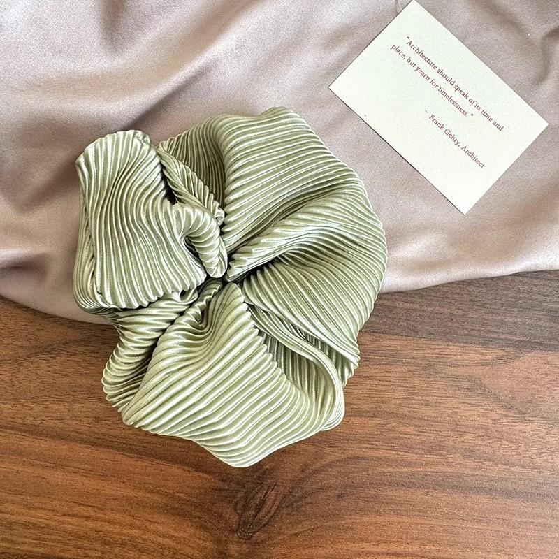 Jedwabiste Kremowe Błyszczące Duże Gumki do Włosów Vintage Delikatny Jednolity Kolor Opaska do Włosów Opaska na Głowę dla Kobiet Dziewcząt Elegancka Elastyczna Gumka do Włosów