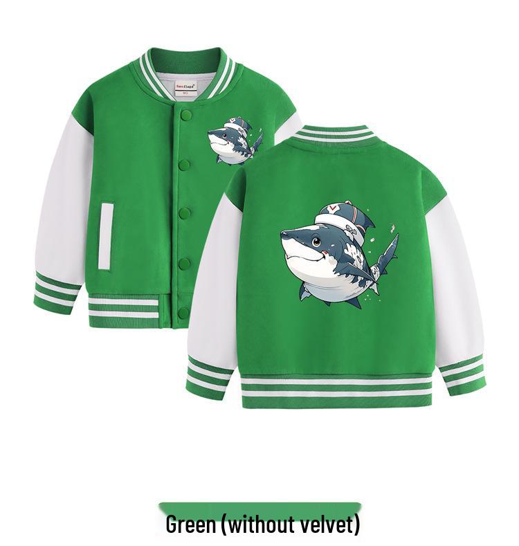 2025 Neuer Stil Jungen Fleece-gefütterte Baseballjacke für Herbst & Winter