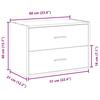 2 Drawer Cabinet White 60 x 31 x 40 cm Engineered Wood