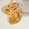 European-American 18K Metal Earrings - Stainless Steel Studs, High-End Titanium Jewelry, Exaggerated Design, INS Style.