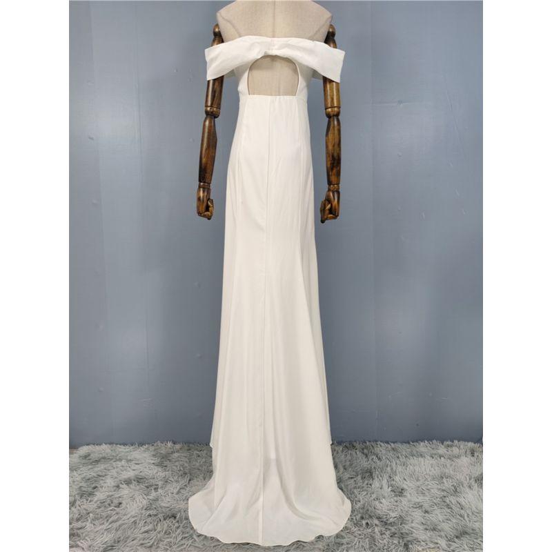 Export Single Export Go-Getter Girl Style Lu's Open Back Sexy Slit Long Leg Dress Fairy White Dress Long Dress