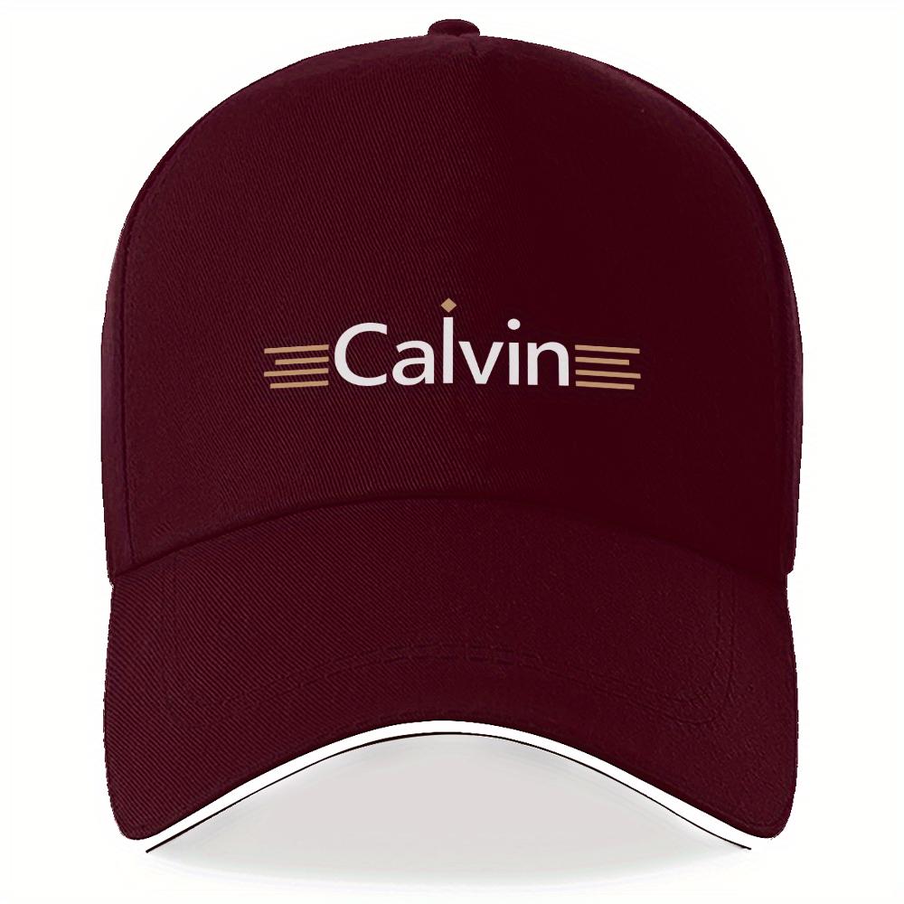 

1 шт. Стильна бейсболка Calvin білого та коричневого кольорів з логотипом, регульована, для подорожей, легкий поліестер, машинне прання Adjustable