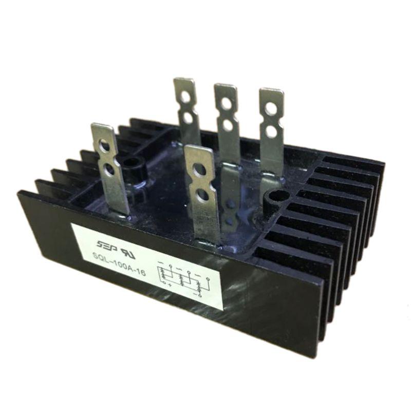 100A 1600V High Power 3 Phase Diode Bridge Rectifier 5 Terminal Full Wave Diode Module for Industrial Auto Control, CNC