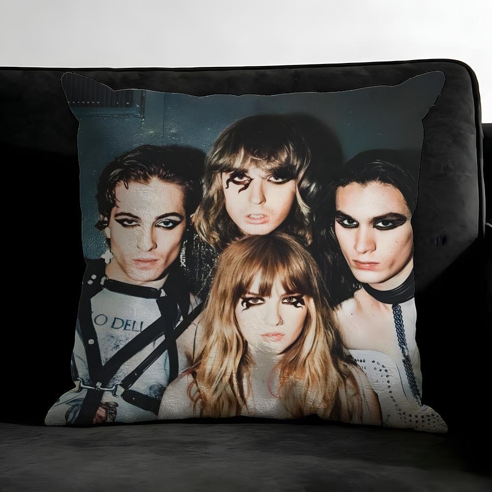 M-Maneskin Band Cushion Cover Pillowcase Ultra Soft Skin Friendly Fabric Cloud Like Comfort & Concealed Zipper