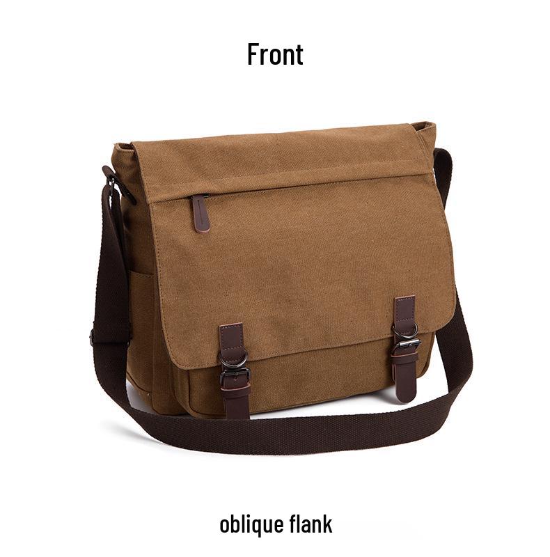 Men's Canvas Messenger Bag - Travel Crossbody, Shoulder Laptop Bag, Briefcase