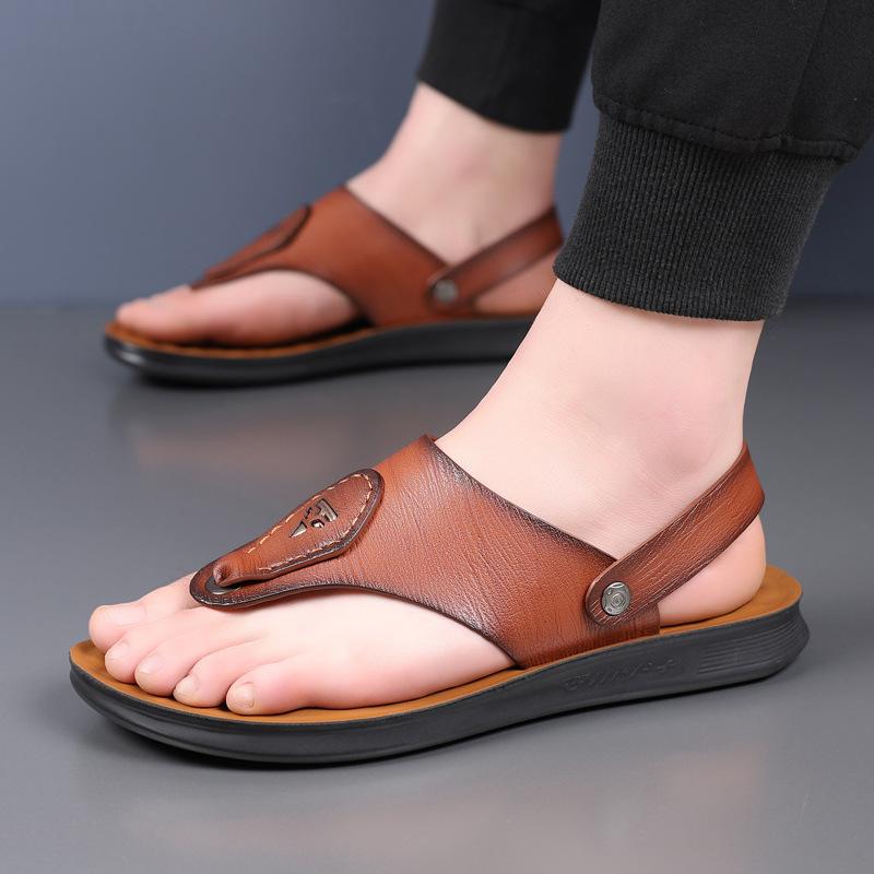 Summer men's sandals men's flip-flops shoes trendy casual pinch feet dual-purpose easy to drive beach sandals