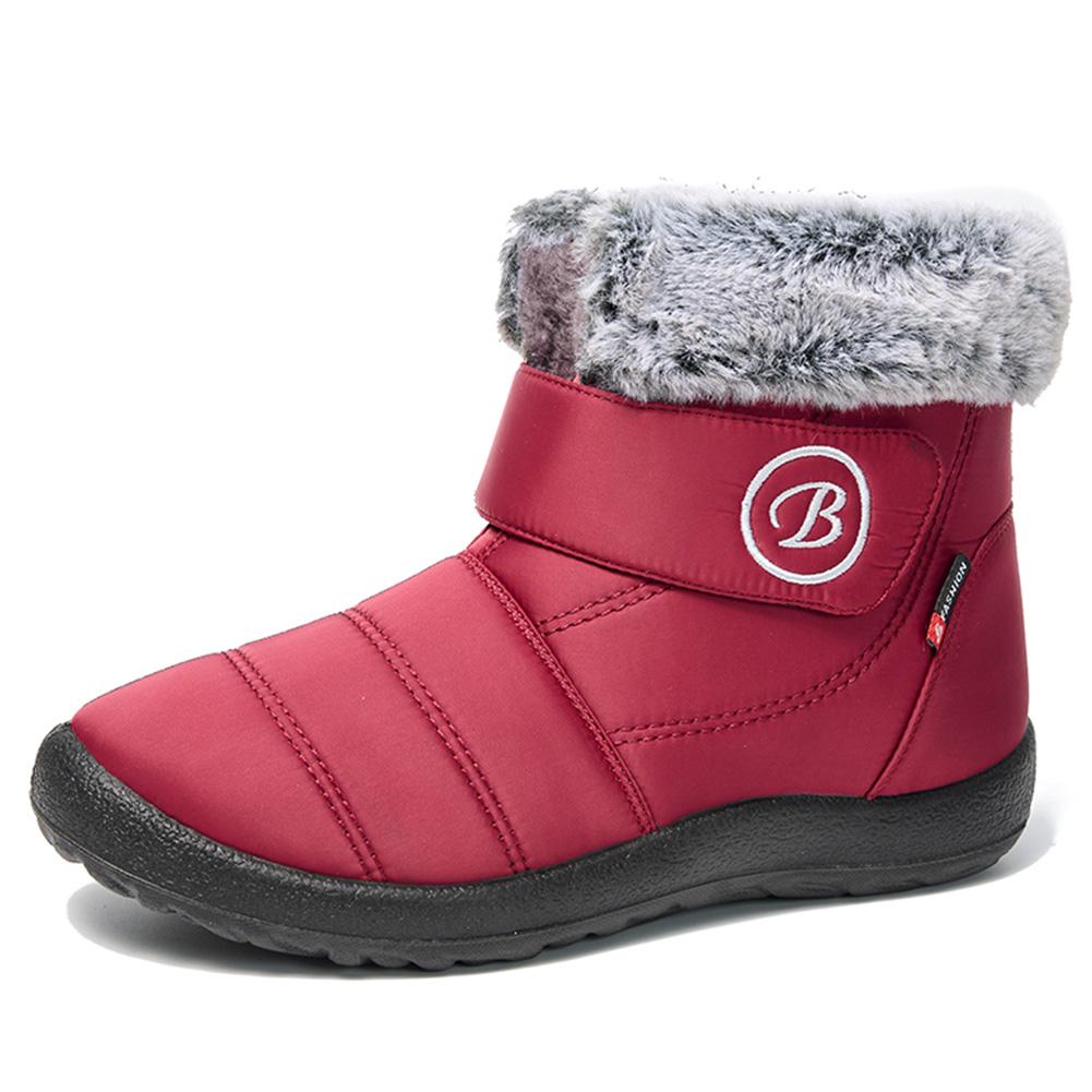 Women Winter Shoes Comfortable Slip on Boots Warm Fur Lined Waterproof Boots Thickened Outdoor Anti Slip Shoes Mid Calf
