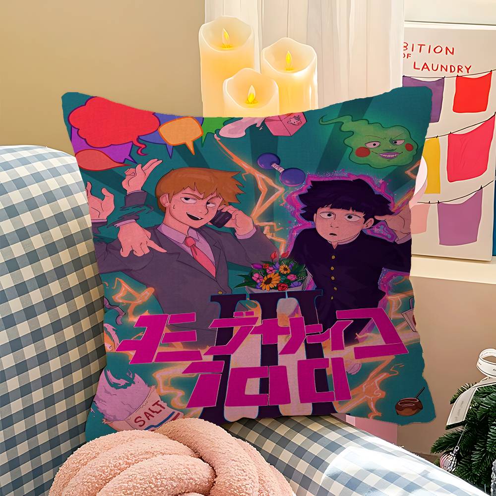 Japan Anime Mob Psycho 100 Personalisierte Bildtext Heimdekorationskissen Haushaltsgeschenke 45x45cm