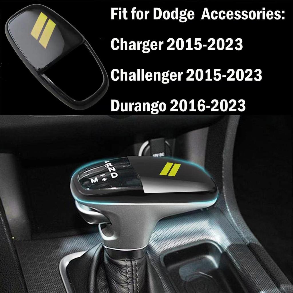 SENSHINE Gear Shift Knob Head Cover for Dodge Charger Accessories Challenger Durango ABS Interior Shell Insert Decorative Protector Gear Shifter Cover