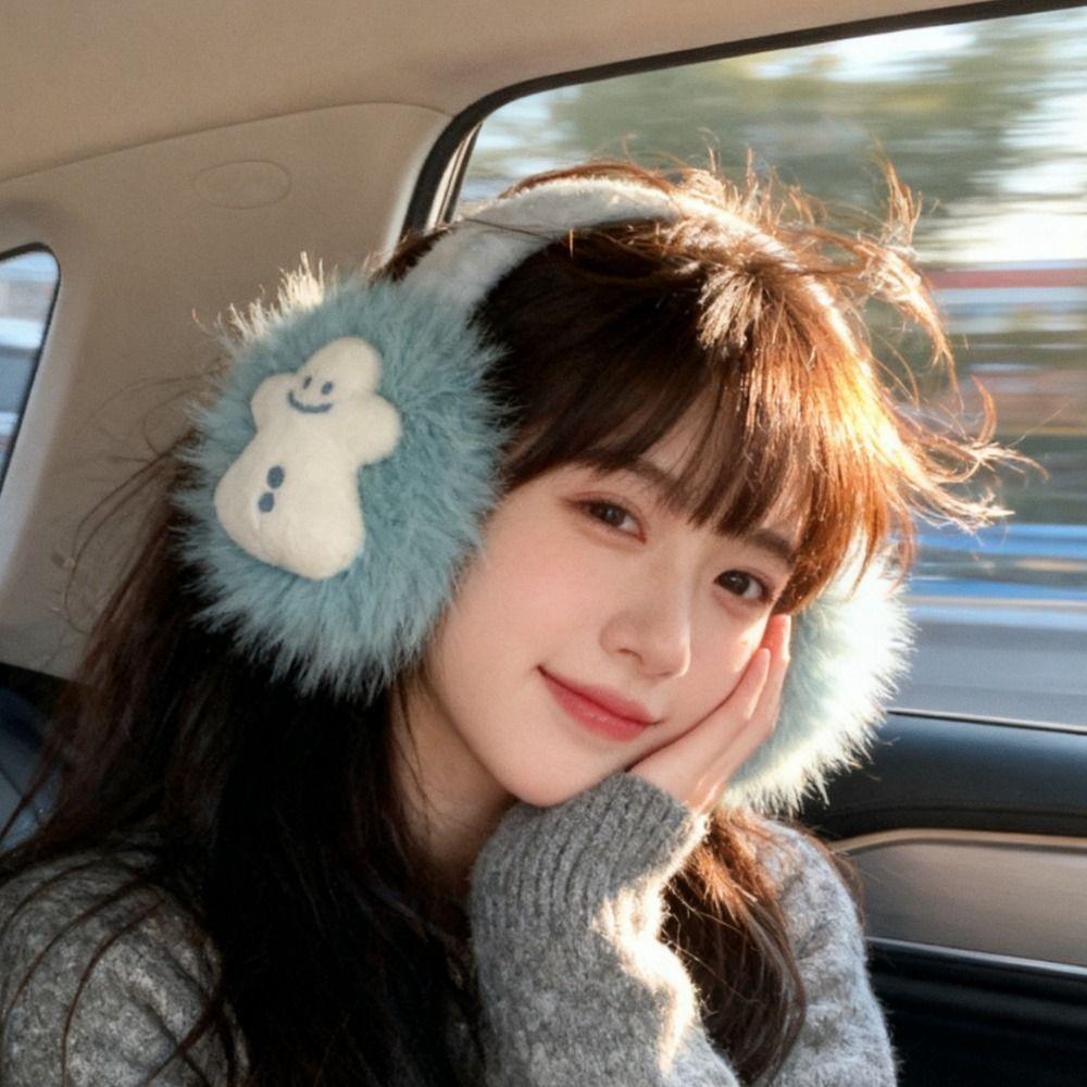 Little Snowman Ear Cover Plush Fur Ear Warmers Fashion Winter Earmuffs  Outdoor