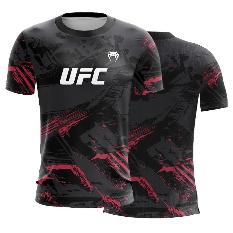 

Чоловіча модна футболка UFC з коротким рукавом для спортзалу, бігу, з круглим вирізом, спортивні топи для тренувань, легкі, дихаючі топи 4XL