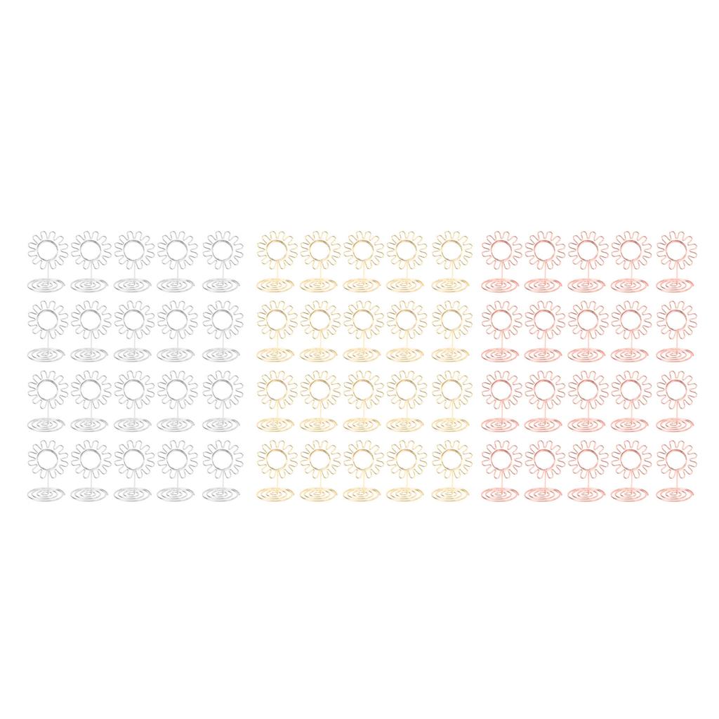 20PCS Wire Table Picture Photo Holder Gold Plated Reusable Table Card Holder for Wedding Ann