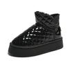 Heightened Thick-soled Snow Boots for Women 2025 Waterproof Winter New Popular Non-slip Thickened Leather Velvet Warm Cotton Shoes