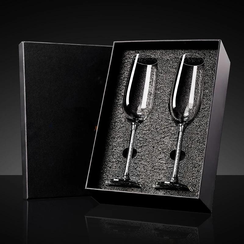 Set di Coppe da Champagne in Cristallo di Diamante Europeo Alta Bellezza Fatte a Mano Coppa ad Alto Stelo Tazza per Bollicine Set da Vino per la Casa Coppia di Tazze