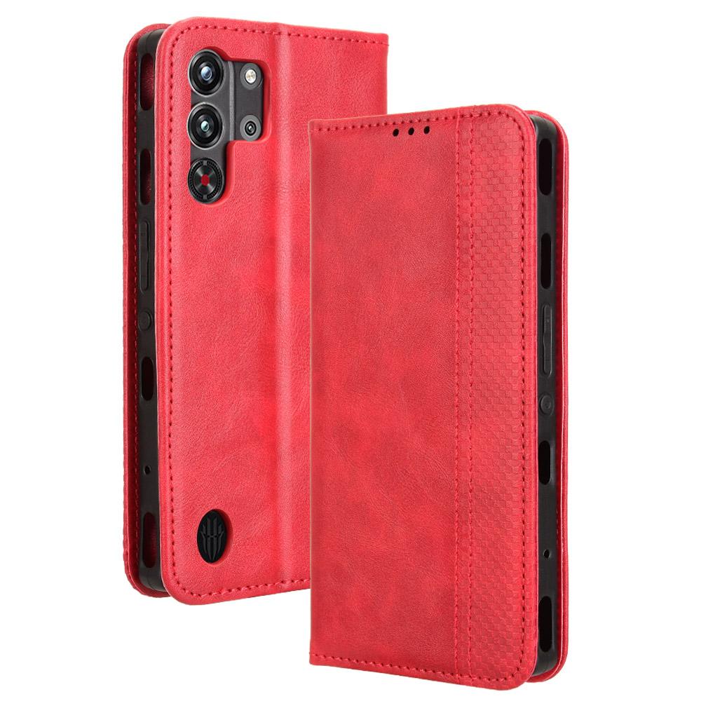 

Для ZTE nubia Red Magic 10 Pro+ 5G/10 Pro 5G Шкіряний чохол-гаманець-підставка Ретро текстура Чохол для телефону Red