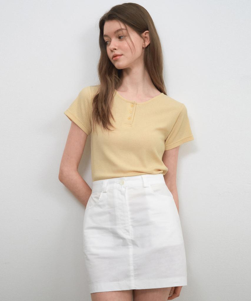 Wednesday Oasis For Woman Classic Cotton Mini Skirt_Ivory(W25-Sk01)