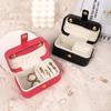 1pc Portable Jewelry Storage Box Travel Organizer Jewelry Case Leather Storage Earrings Necklace Ring Jewelry Organizer Display