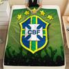 Brazil National Team CBF Printed Flannel Blanket, soft throw for bedroom sofa, washable,soccer fan merchandise, great gift.