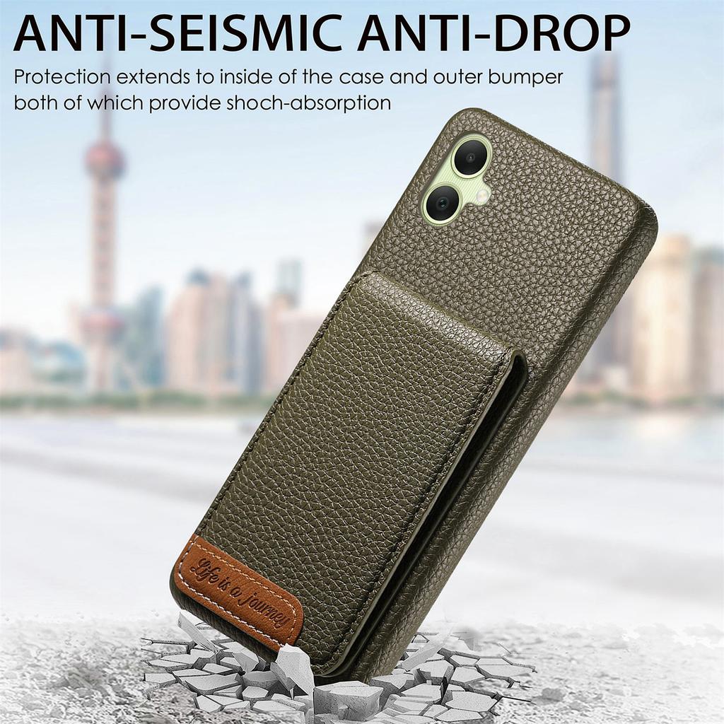 For Samsung Galaxy A06 4G/5G Case RFID Blocking Card Holder Litchi Texture Leather Back Cover