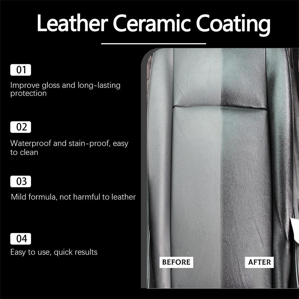 Car Leather Ceramic Coating Spray Car Seat Leather Interior Refurbishment Fluid Auto Cleaning Polishing Spray