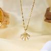 Summer Zircon Shell Pendant Necklace For Women Men Sea Animal Red Lobster Crab Stainless Steel Chain Collarbone Choker Jewelry
