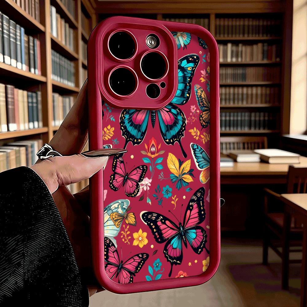 Colorful Butterfly Flower Luxury Anti-Slip TPU Phone Case For Xiaomi Redmi Note 15 14 13 12 11 10 9 Pro Full Protective Cover