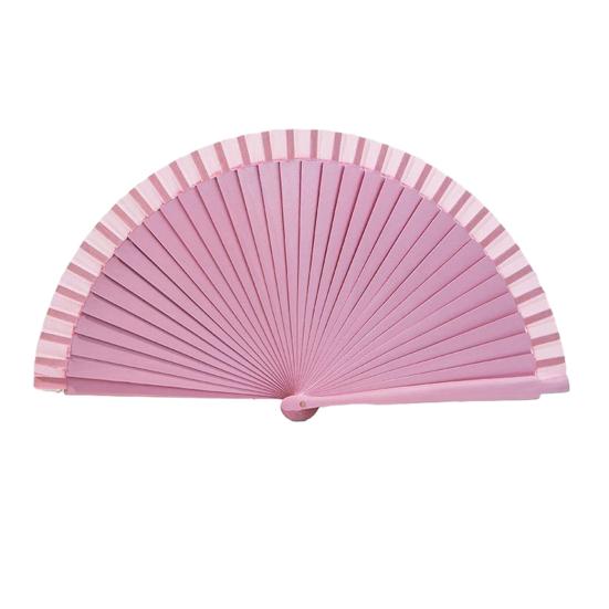 Wooden Folding Fan Solid Color Chinese Japanese Style Hand Fan Portable Wedding Dance Party Decorative Handheld Fan