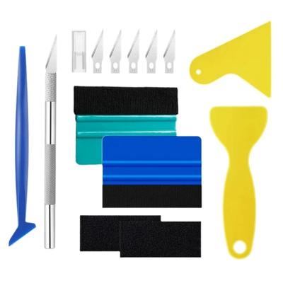 Car Felt Edge Squeegee Plastic Scraper Wallpaper Film Sticker Install Window Tint Tools Handheld Squeegee Kit for Glass Doors