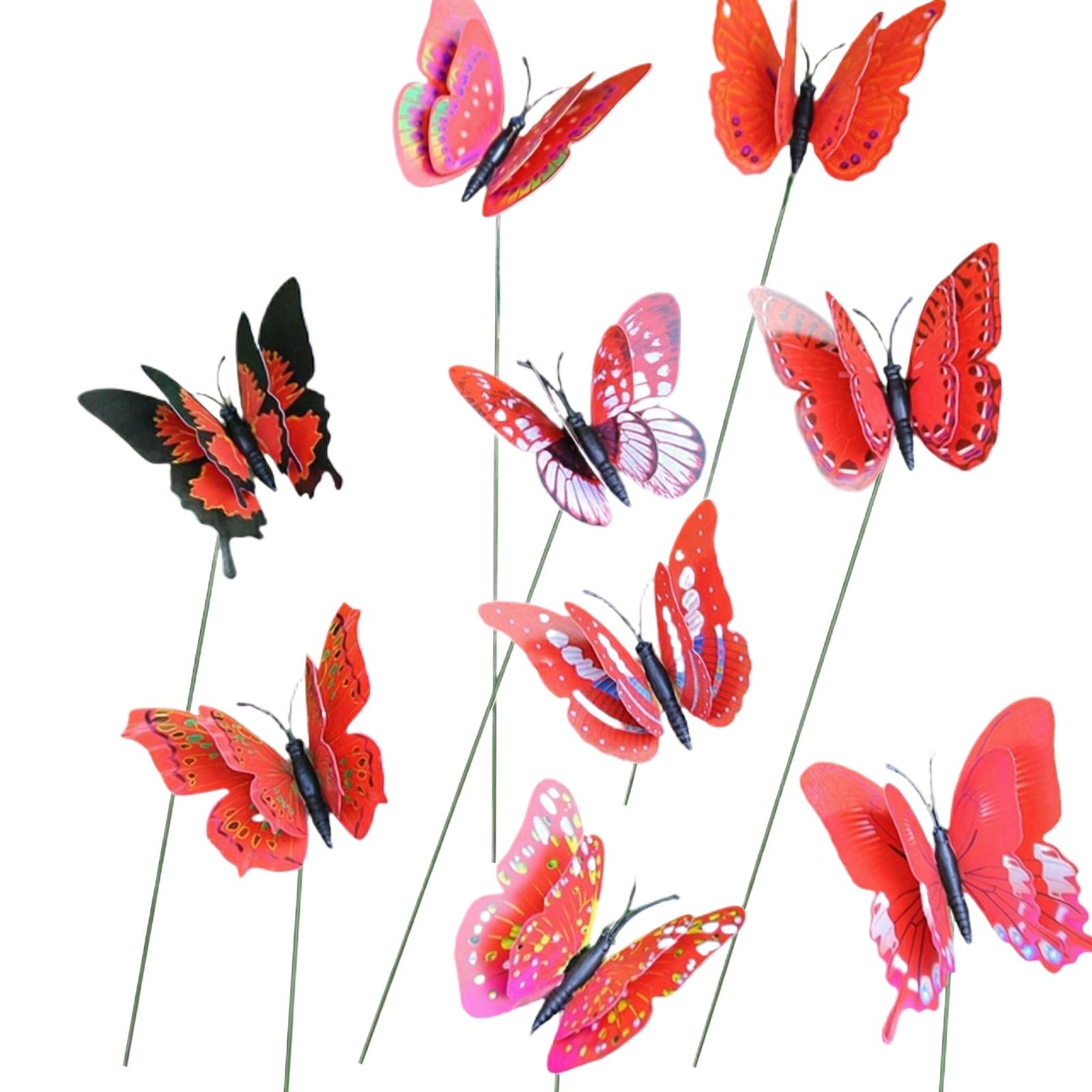 

Simulated Butterfly Gardening Flower Arrangement Forest Decoration Butterfly Ornament One Size красный