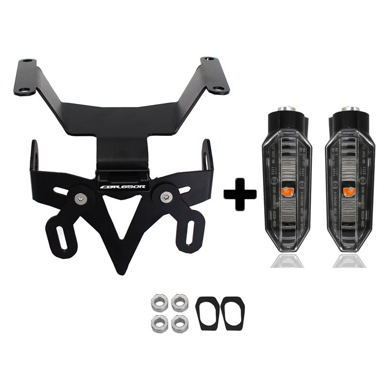 For HONDA CBR CB 650R CBR650R CB650R 2019 2020 License Plate Holder Rear Tail Frame Fender Eliminator Bracket Kit With LED