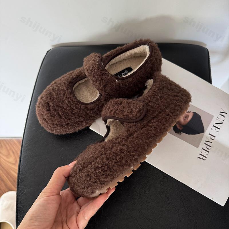 Pantofi de Bumbac cu Imprimeu Leopard Vintage Femei 2026 Noi de Iarnă Confortabili cu Blană Pantofi Plati Calzi Talpă Moale Antiderapantă Pantofi Casual Ușori