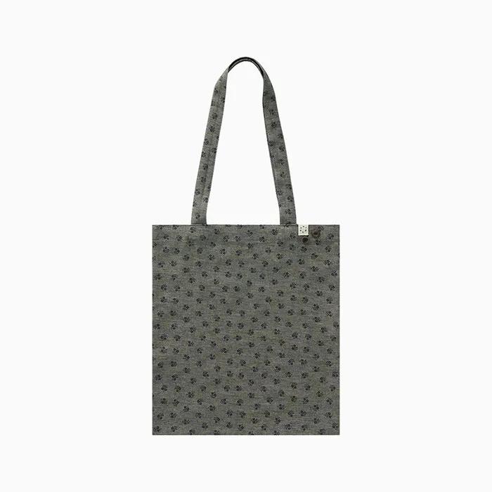 FLORAL COTTON ECO BAG, KHAKI