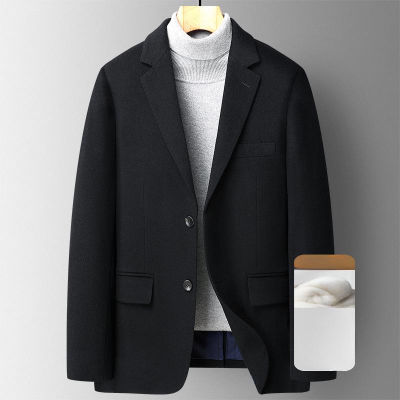 Completi da Uomo Autunno e Inverno Nuovi Completo in Nylon e Lana Double-face Giacca Casual