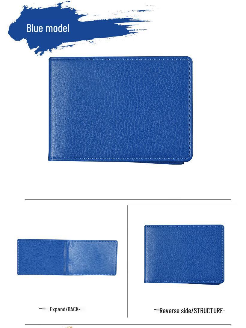 

Однотонная кожаная обложка для водительского удостоверения и документов на транспортное средство 7.8cm x 10.5cm синий